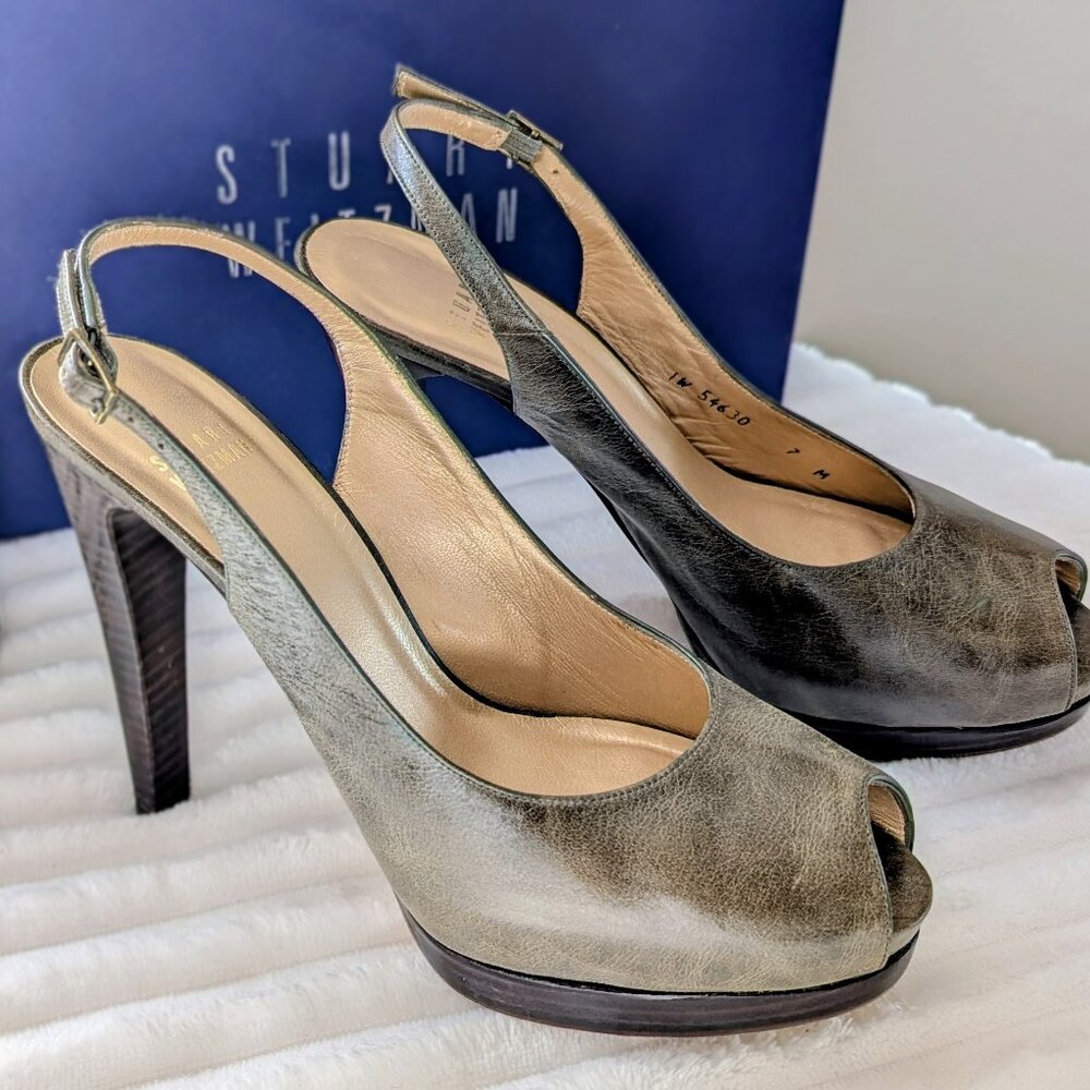 Stuart Weitzman Platform Peep-toe Heels Size 7